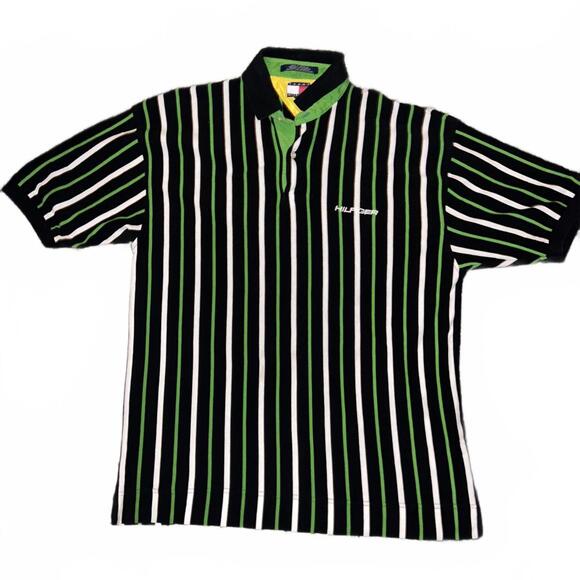 Vintage Tommy Hilfiger Men's Striped Polo Shirt - Picture 1 of 4